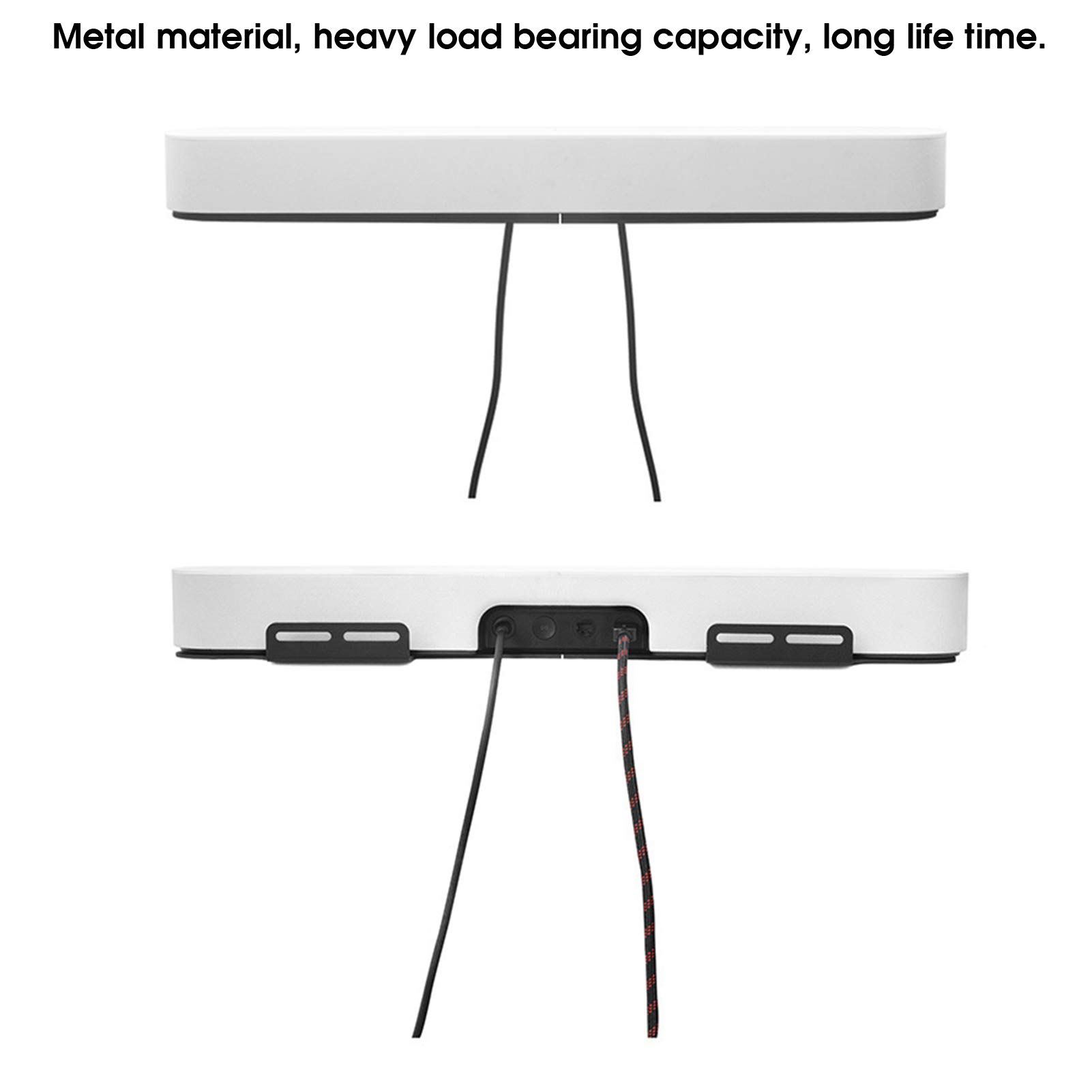 Soporte de Altavoz de TV Inalámbrico, Soporte Dividido Ajustable y Resistente para Montaje en Pared de Altavoz de TV, de Caja de de Metal Negro con Bolsa de Tornillos para Entretenimiento en