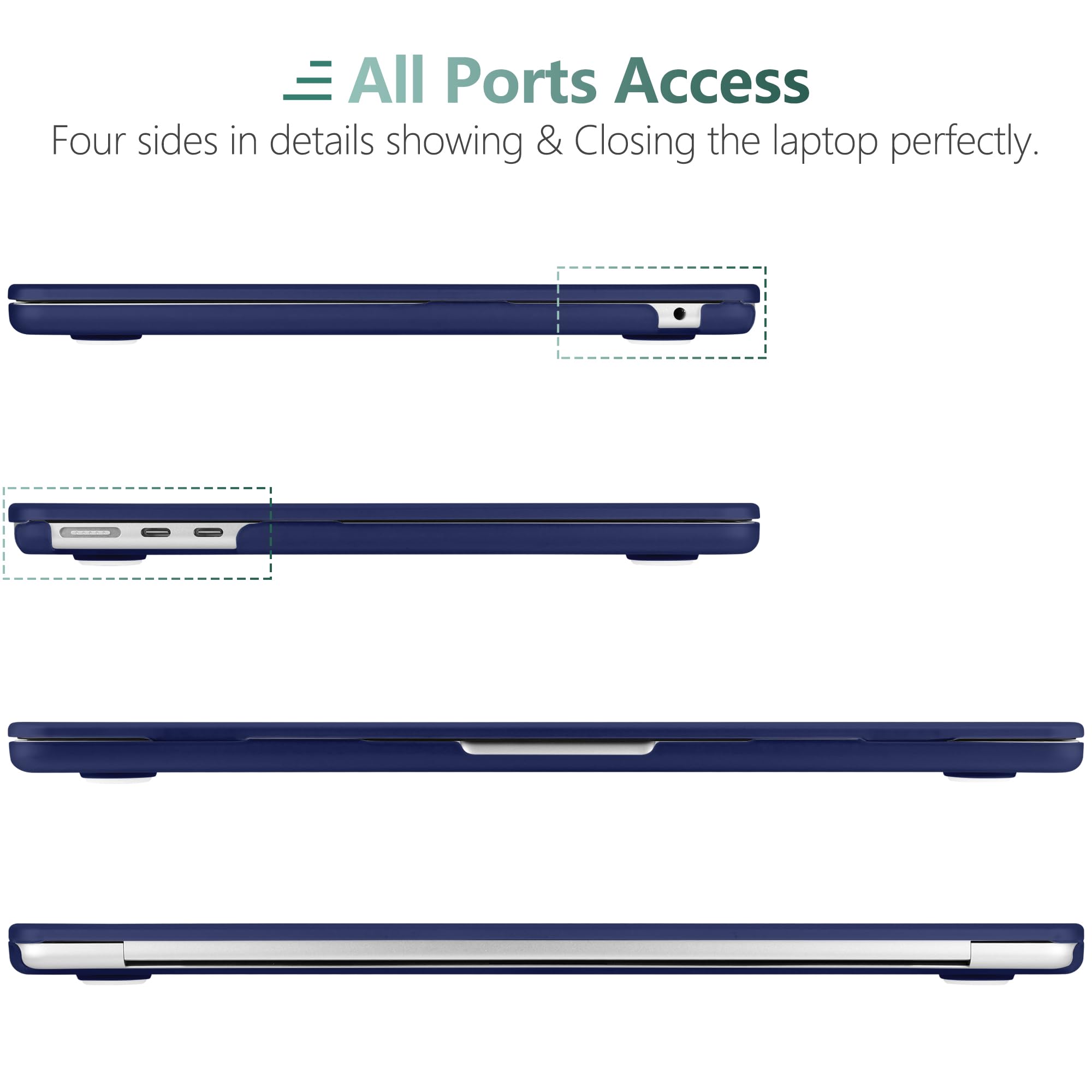 TWOLSKOO Funda para MacBook Air M3 de 13.6 pulgadas 2022 2023 2024 versión A2681 M2 A3113, carcasa rígida mate esmerilada con película Trackpad, cubierta de teclado y película para pantalla para