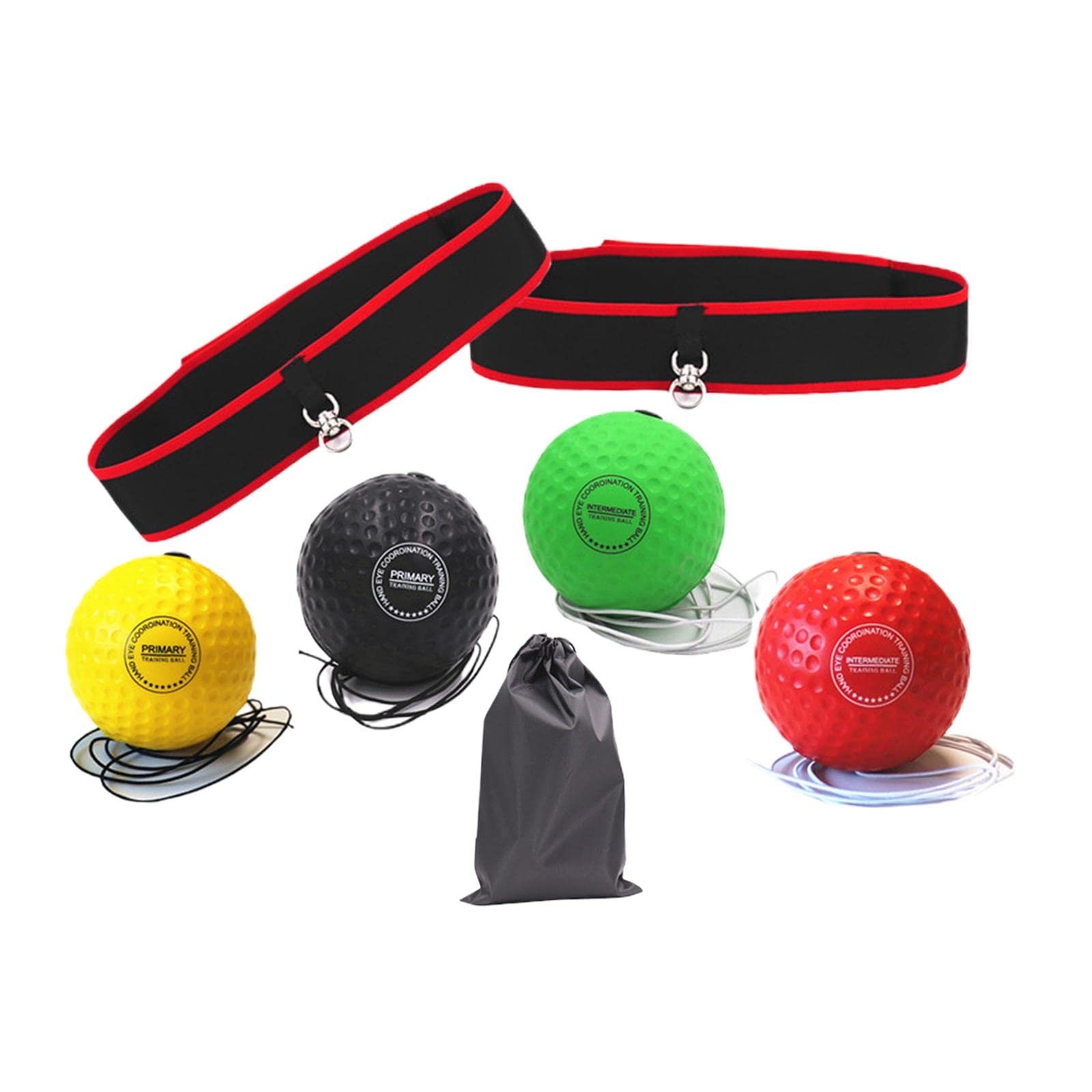Box-Reflexball-Stirnband, Fitness, Boxausrüstung, Workout, Reflex, Punchingball, 1 Kopfband, 3 Bälle, Set 1
