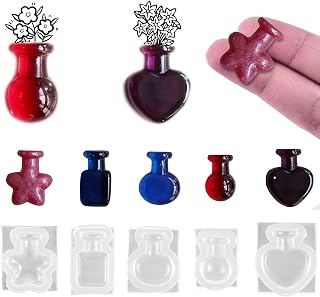 5Pcs Mini Vase Shape Resin Silicone Molds for Refrigerator Decoration 3D Bottle Epoxy Casting Molds for DIY Craft Resin Fridge Decoration Kitchen Locker Kitchen Office