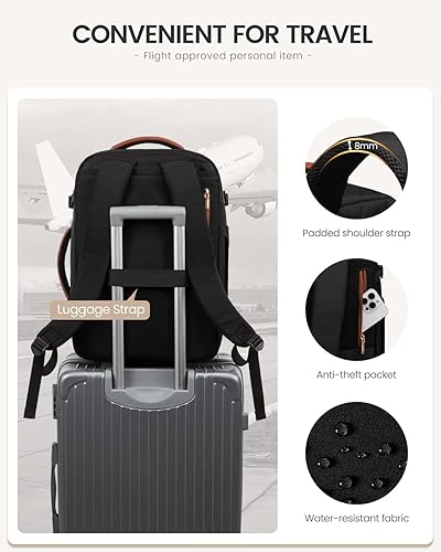 Miniatura 7 de LOVEVOOK Mochila de viaje de 40 L para mujeres y hombres, mochila grande de mano para aviones, bolsa de viaje para artículos personales de la TSA