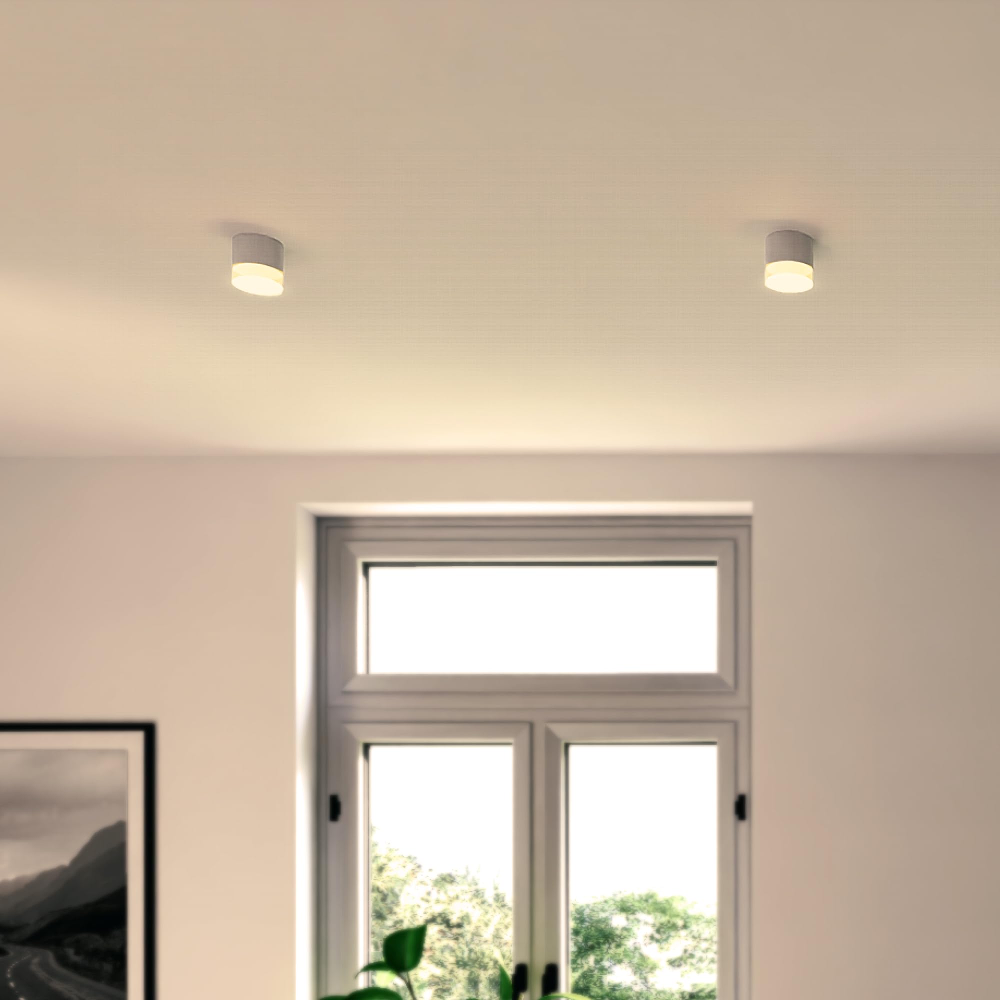 SSC-LUXon VORA Aufbaulampe weiß 4 Stück GX53 6W 3 Lichtfarben dimmbar LED
