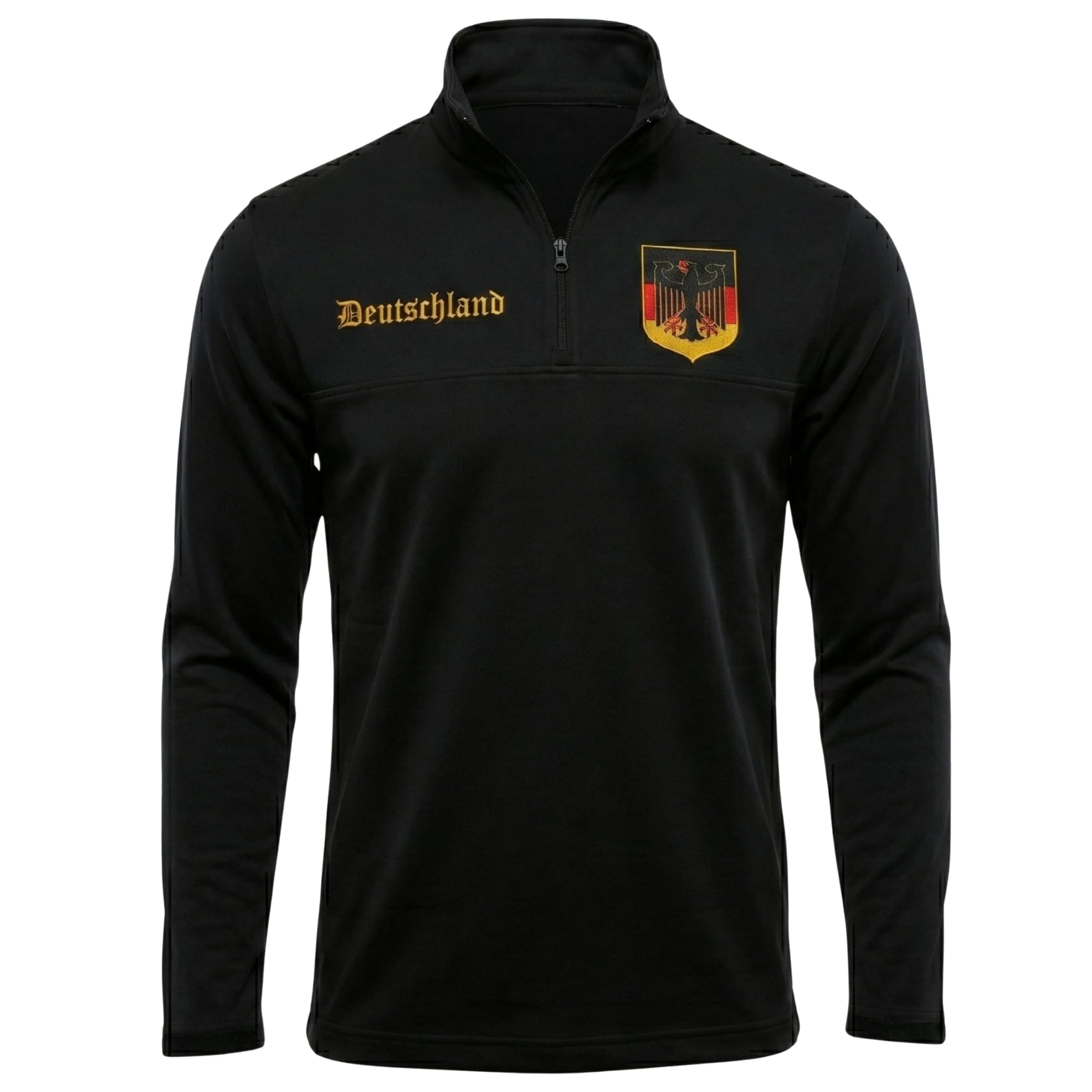 Herren Deutschland Half Zip Pullover mit Stehkragen – Sport & Freizeit Sweatshirt aus 100% Polyester