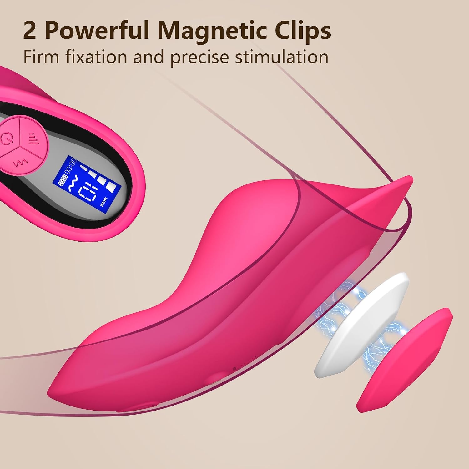 Vibrators Adult Sex Toys LCD Display Remote Control Vibrator with 10 Vibrations & 4 Speeds, Powerful Magnetic Clip Butterfly Wearable Panty Vibrator Sex Toy for Women G Spot Clitoral Stimulation