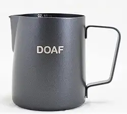 Jarra Cremeira Leiteira Pitcher Inox 350ml Com Marcação Interna de ML e OZ (BLACK)