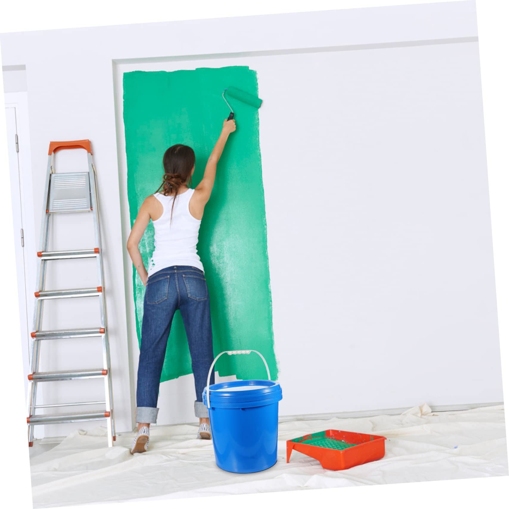 TEHAUX Cubo de Pintura Vacío Tapa Cubo para Almacenamiento de Pinturas y Proyectos de Arte
