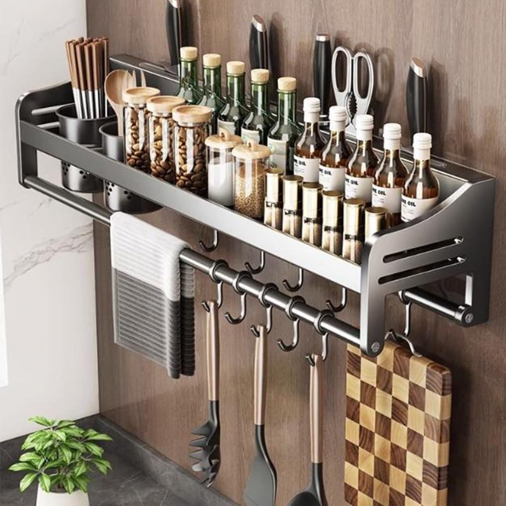 Estante de especias multifuncional para pared, para sal, pimienta, azúcar y aceite de cocina, resistente a arañazos. 1 pieza.