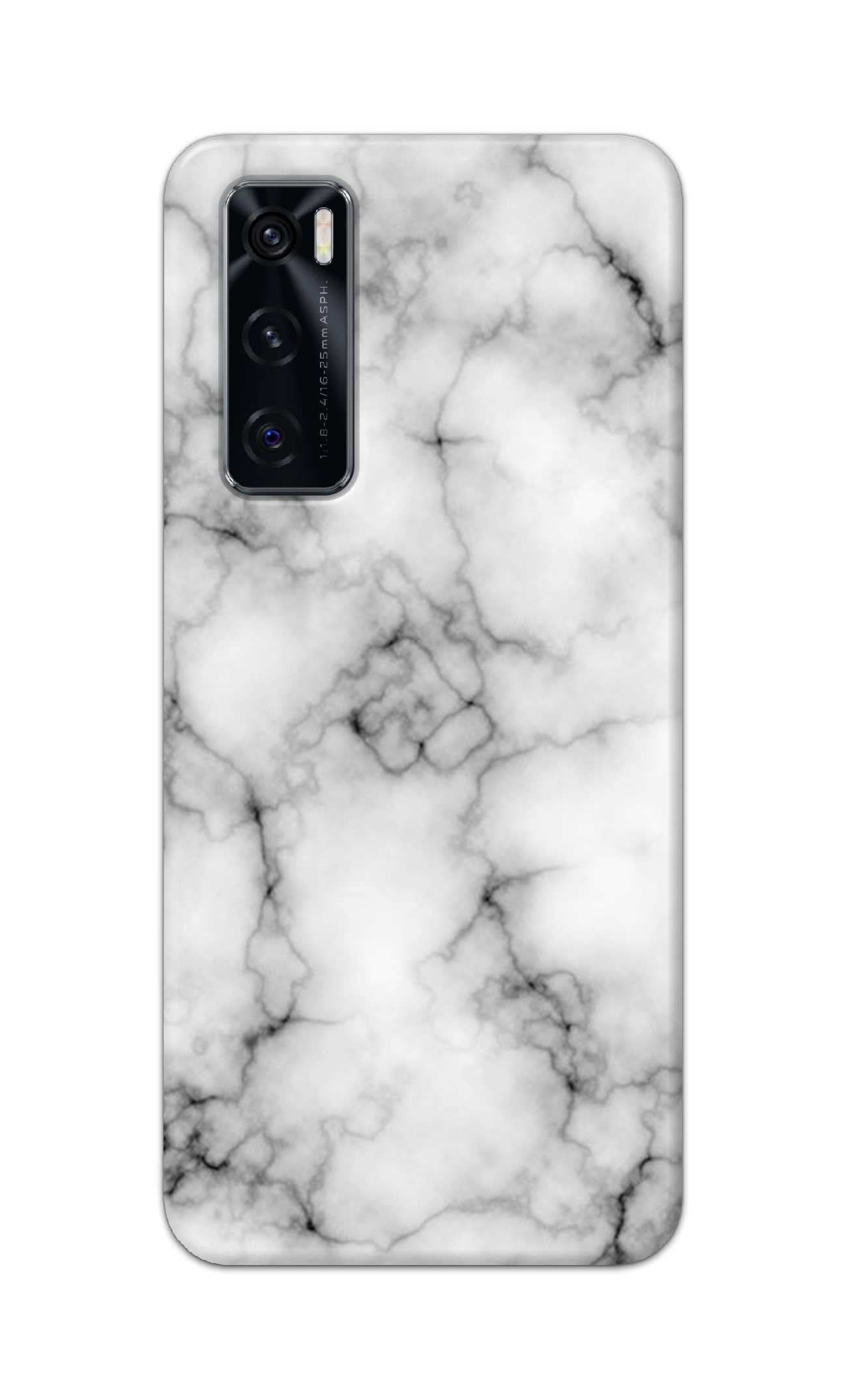 PRINTFIDAA® Light White Marble Texture Natural Pattern Printed Designer Hard Back Case for Vivo V20 SE Back Cover -(F8) VNS2230