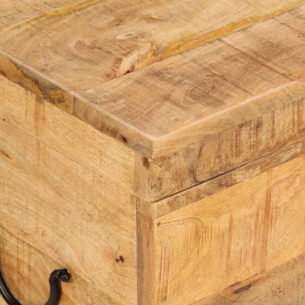 vidaXL Boîte de Rangement, Coffre à Outils avec Couvercle, Bac de Rangement, Organisateur de Salon Chambre, Industriel, Bois Massif d'Acacia