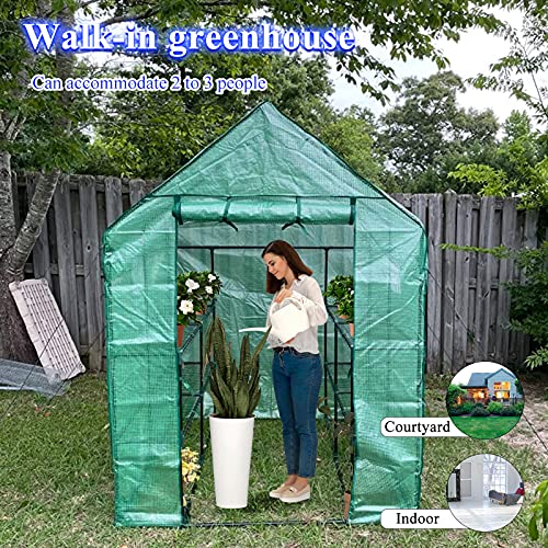 Greenhouses for Outdoors, PE Walk in Greenhouse with 2 Side Mesh