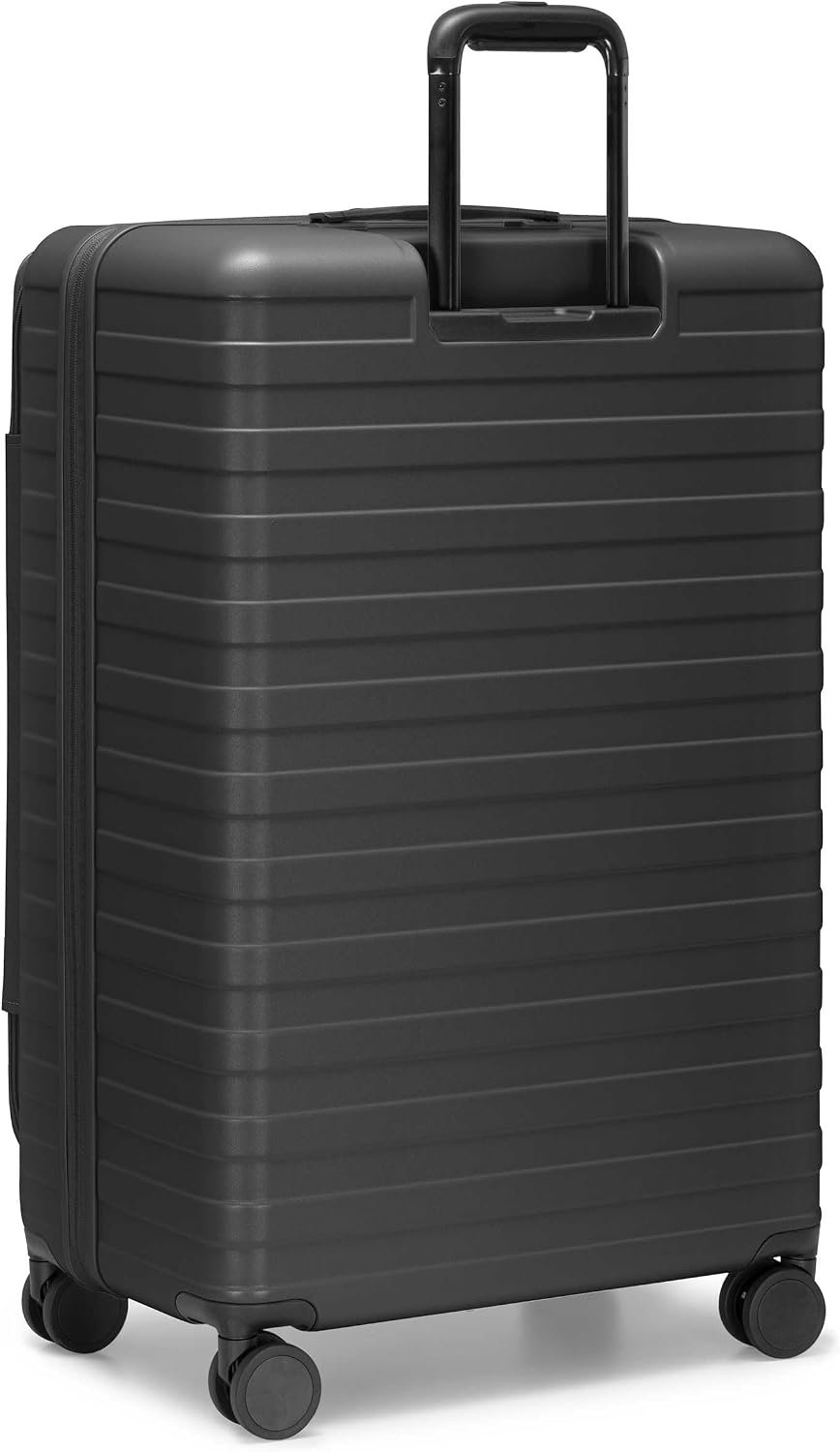 Traveler's Choice Novia Top Opening Expandable Polycarbonate Luggage with Spinner Wheels, Black, 30-Inch Large