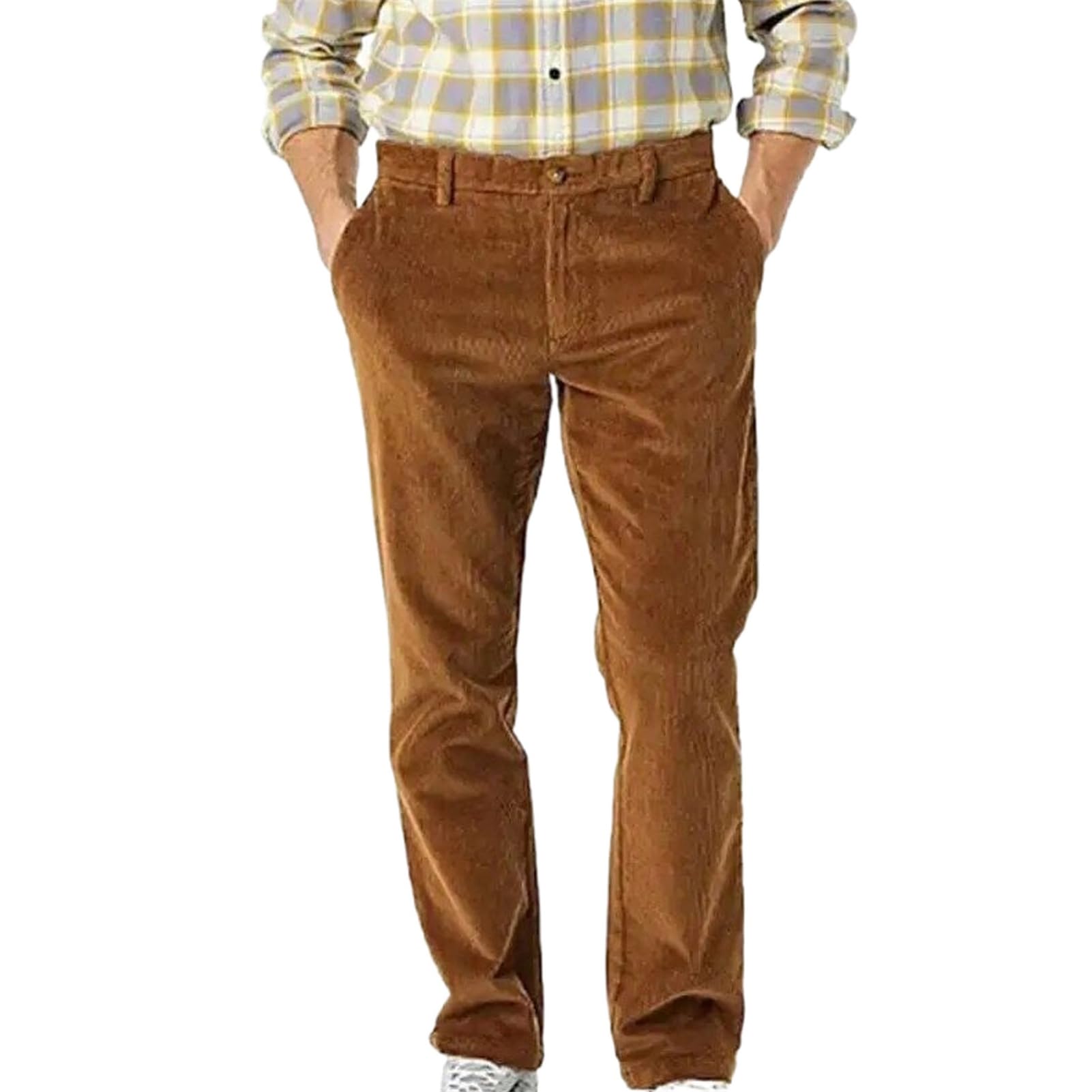Autunno-inverno pantaloni in velluto a coste per gli uomini di spessore casual