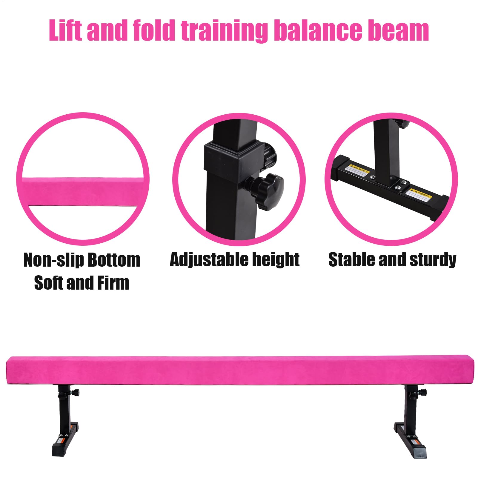 Trave Di Equilibrio Per Bambini, Trave Di Equilibrio Per La Casa, Trave Di Equilibrio Regolabile In Altezza, Trave Di Equilibrio Per Ginnastica 180 Cm, Regolabile In 5 Altezze