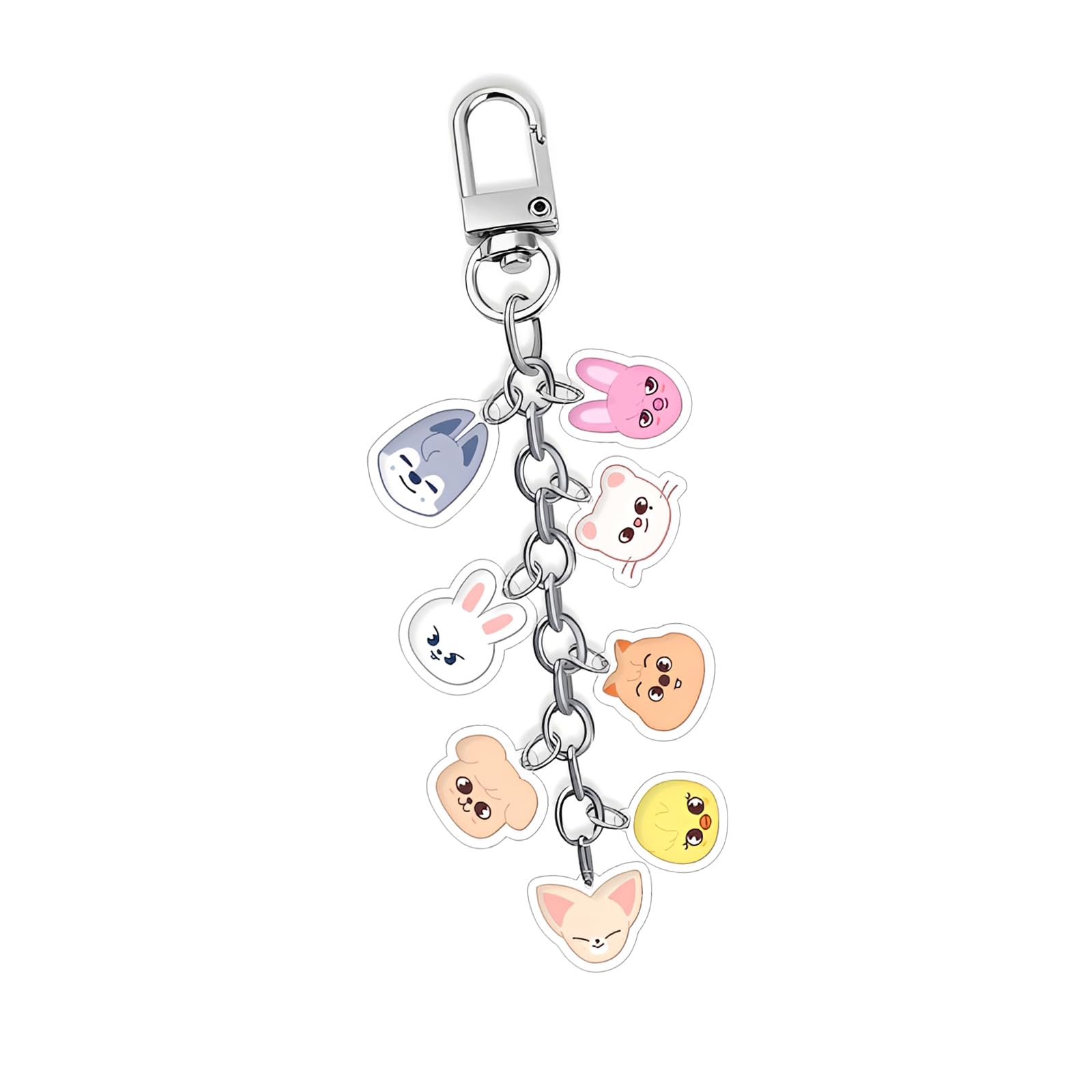 Olivvia Cute Cartoon Animal Keychain Compatible with Stray Kids SKZOO, Double-Sided Acrylic Keyring Pendant, Karma Merch Accessories for Birthday Decorations Party Supplies Gifts for Fans
