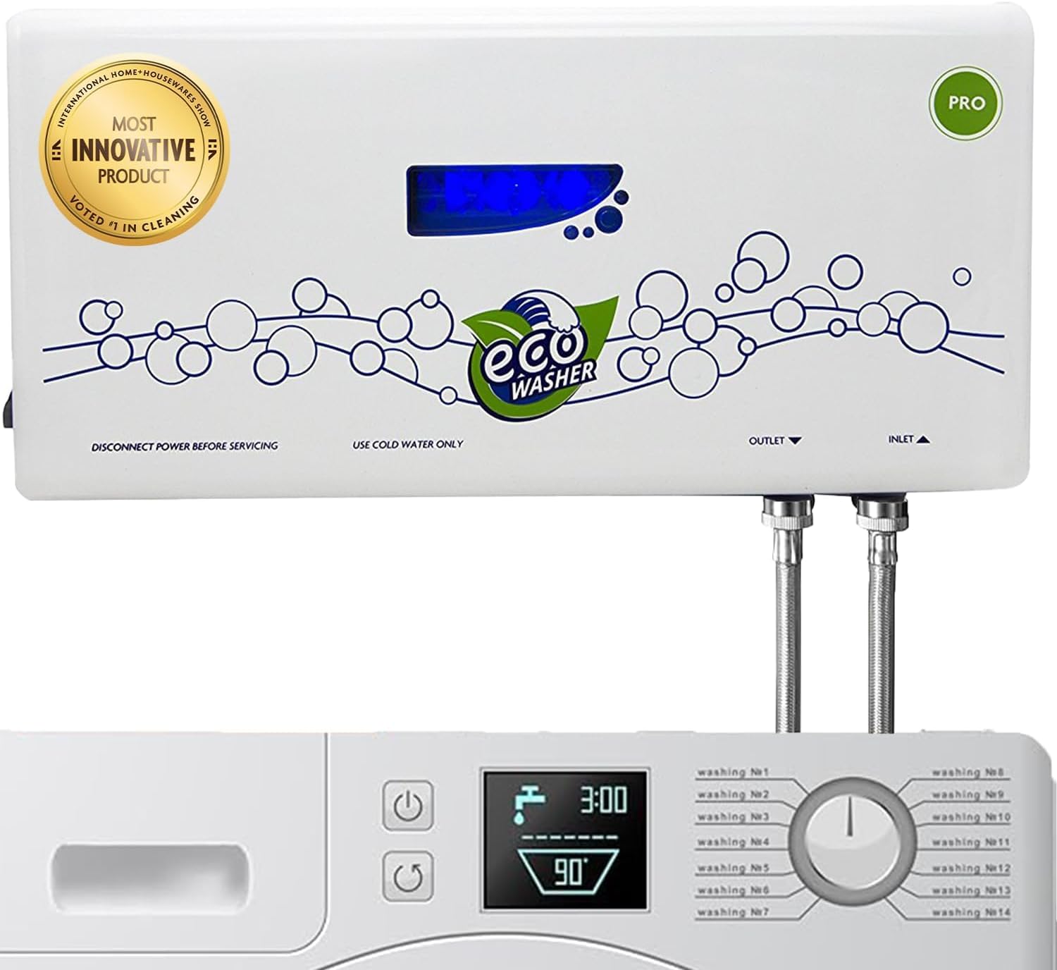 EcoWasher® Pro | Advanced Ozone Plus Ionization Laundry System | THOUSANDS SOLD |RAVING REVIEWS| Double Warranty |Hospital Grade| Awarded by Shark Tank Host | AS SEEN on Fox News | As SOLD on HSN