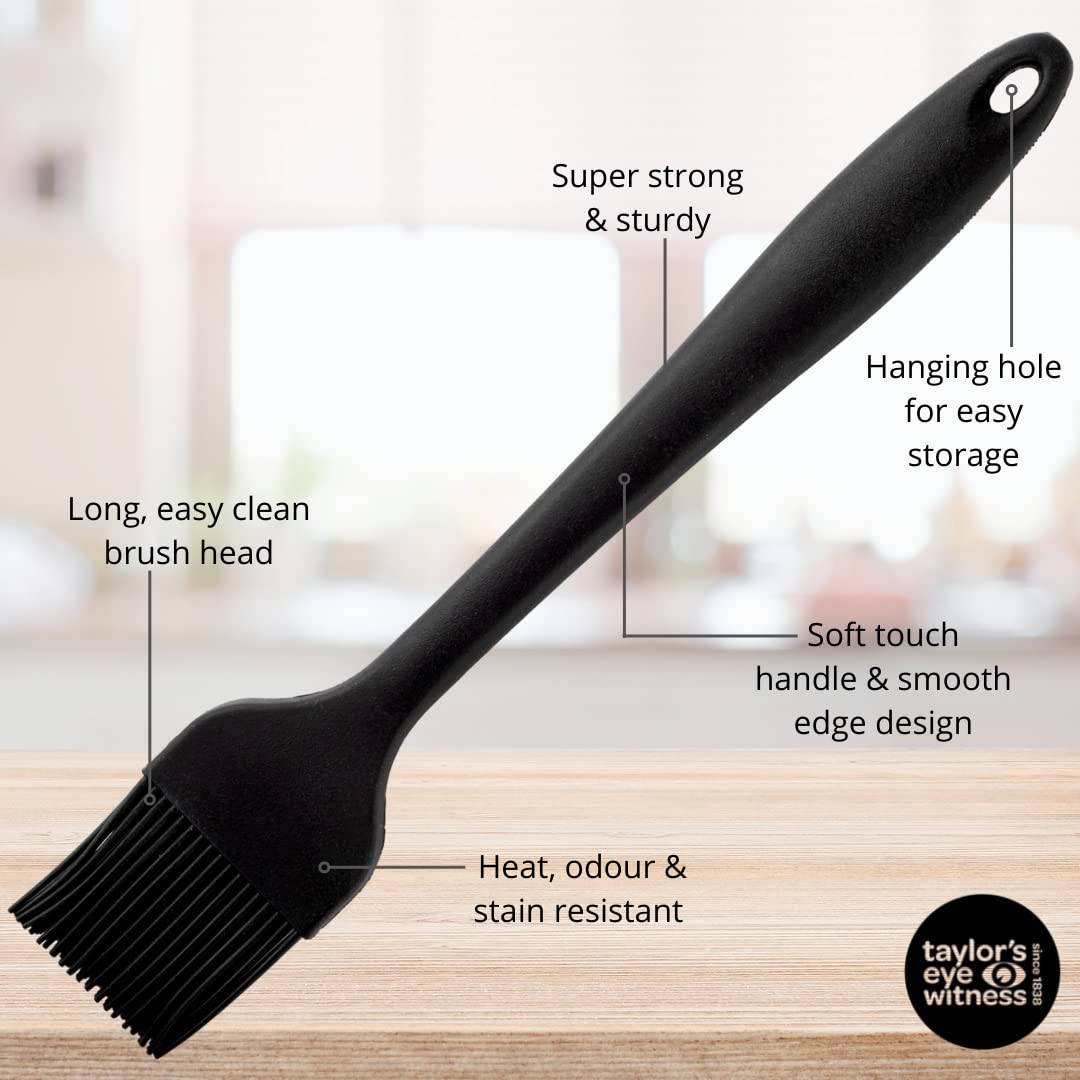 Taylors Eye Witness Black Silicone Large Basting & Coating Brush - Dishwasher Safe, Heat Resistant (260°C/500°F) - Image 4