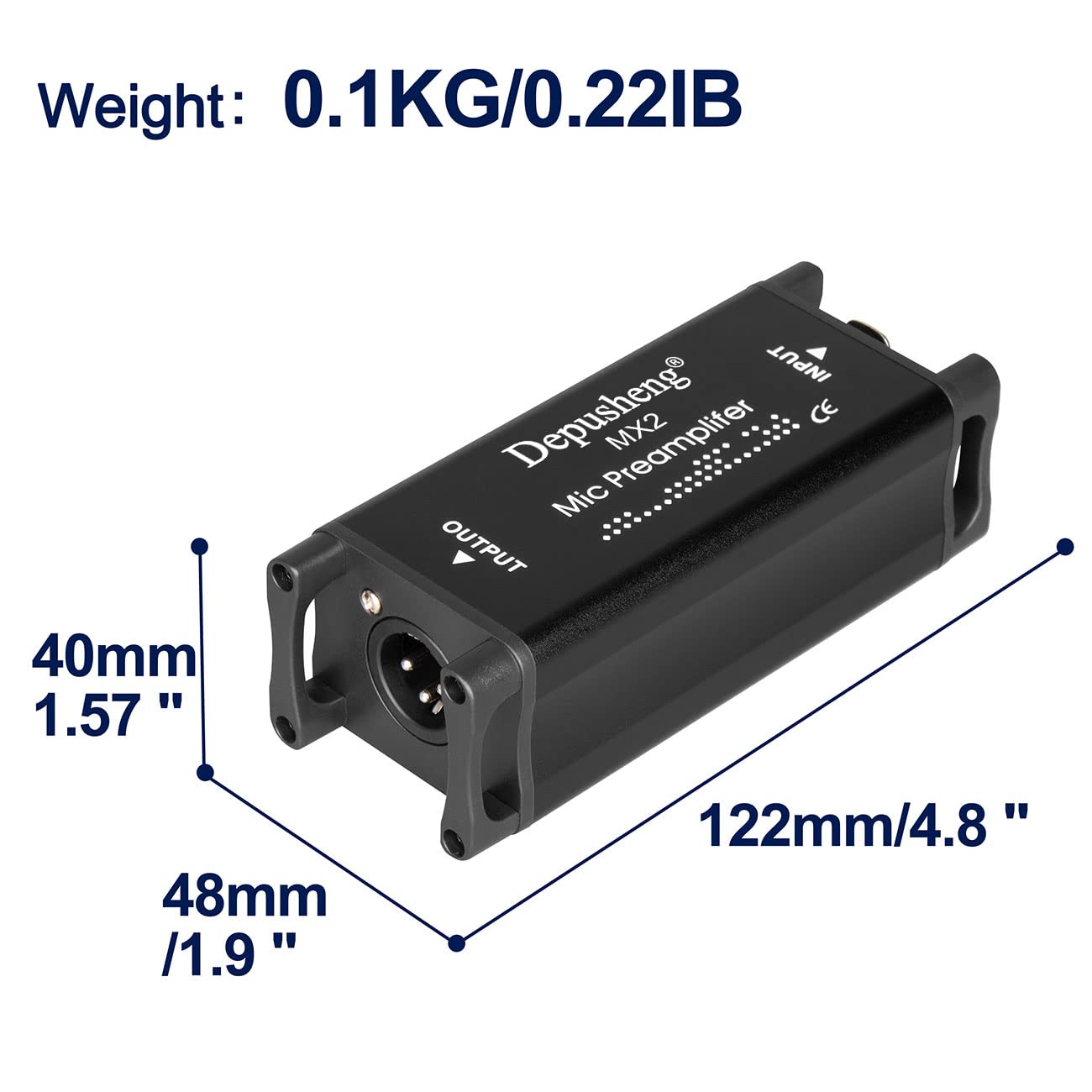 Depusheng MX2 preamplificador de micrófono para micrófonos dinámicos y de Ribbon, Amplificador de Audio de micrófono para grabación en Estudio o en casa, transmisión en Vivo, transmisión o Podcast