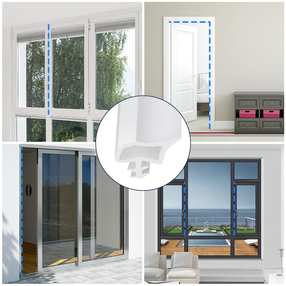 Guarnizione per porta e finestra, 15m Bianco Guarnizione gomma finestra alluminio, finestre in PVC guarniziones gommas, Guarniziones per Porta Finestra, per portes e finestre in LegnoAlluminio.