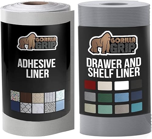 Gorilla Grip Forro extraíble adhesivo adhesivo y forro acanalado para cajones, forro adhesivo tamaño 11.8 x 20 pulgadas, forro de contacto para