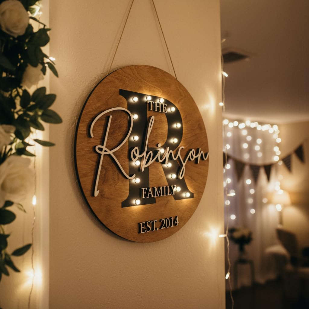 Custom LED Wedding Marquee Sign, Personalized Name Bottle Service Signs