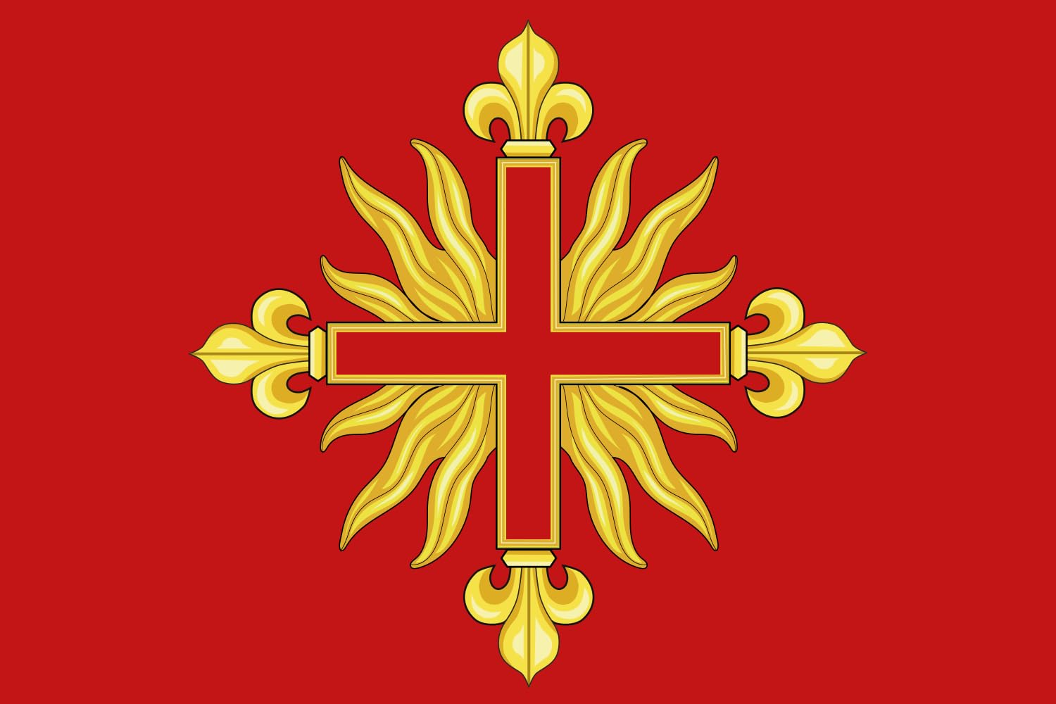 Drapeau Croix de Gascogne pavillon horizontal grand format 1.35m² pour extérieur et intérieur