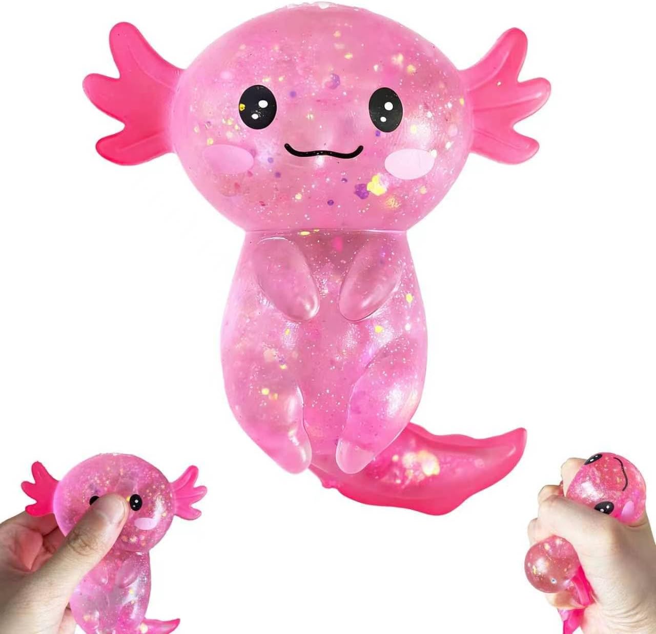 Axolotls Squishies Fidget Stress Ball,Cute Squishies Axolotls Toy,Easter Basket Stuffers, Stress Ball Squeeze Toys for Stress Relief (Blue)