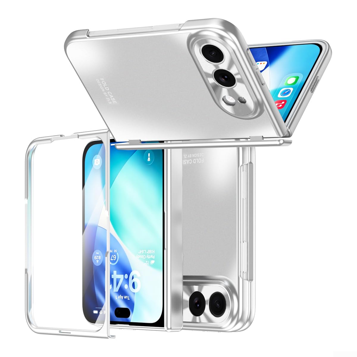 Funda para iphone XR Mate Semitransparente PC 100g Funda para(Silver)