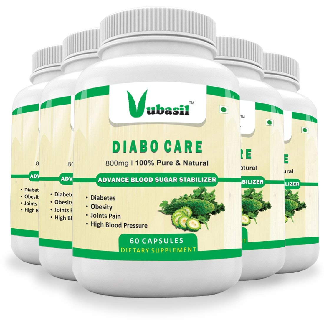 VUBASIL® Herbal Diabocare Natural Diabetes Care | Pure Organic Jamun Karela Gymnema Ashwagandha Extract |For Joint Pains Diabetes Sugar Obesity Glucose Detoxification Metabolic Wellness (Pack of 5) (B074Y3Q7N4) Amazon Price History, Amazon Price Tracker