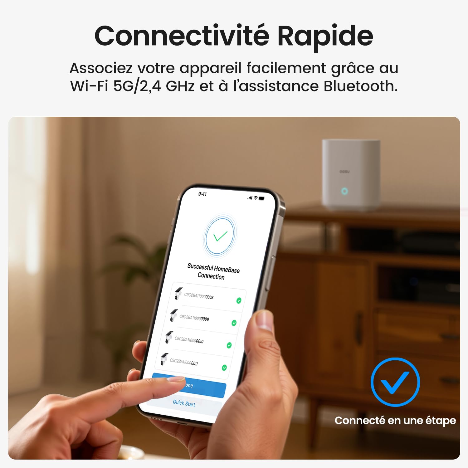 aosu 2K Camera Surveillance WiFi Exterieure sans Fil Solaire, Kit 2 Caméras + aosuBase, sans Abonnement Requis Stockage Local, 360° PTZ Suivi Automatique Détection Vision Nocturne Couleur, 5G/2.4GHz