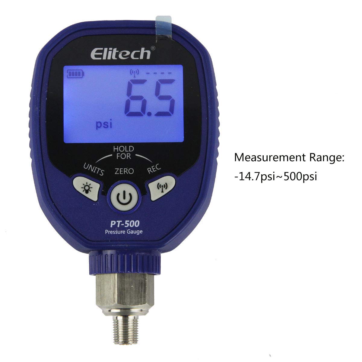 Elitech PT-500/800Pro kit de manómetros digitales inalámbricos, manómetros HVAC de 2 válvulas con 2 pinzas de temperatura para sobrecalentamiento y subenfriamiento automáticos, registro de datos