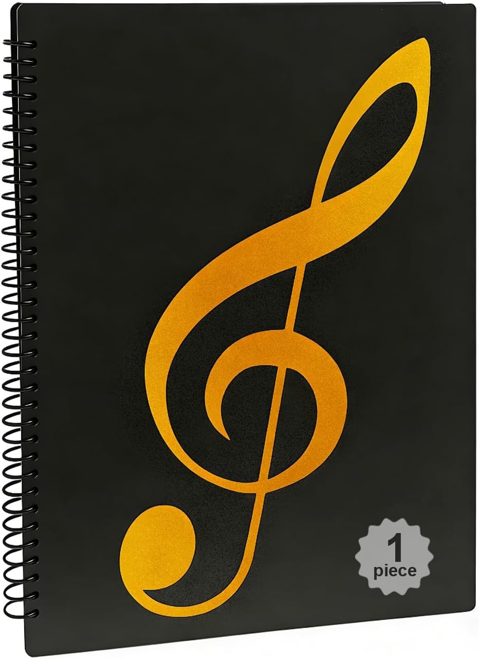Music Folder for Sheet Music, Blank Spiral Music Binder for Sheet Music and Documents Organizer, 8.5x11 Inch, Band Sheet Music Holder (G 1Pack)