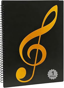 Music Folder for Sheet Music, Blank Spiral Music Binder for Sheet Music and Documents Organizer, 8.5x11 Inch, Band Sheet Music Holder G 1Pack