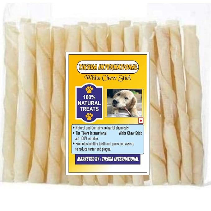 Tikora International Rawhide Dog Twisted Treat Stick for Dog Calcium Stick (500 gm) Amazon.in