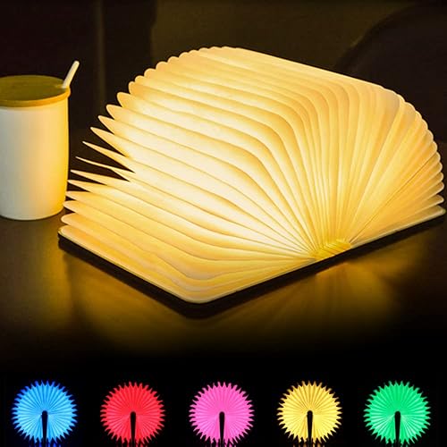 Miniatura 8 de Lámpara de libro plegable novedad lámpara de mesa de madera portátil luz de escritorio LED linterna de papel con USB recargable para regalo