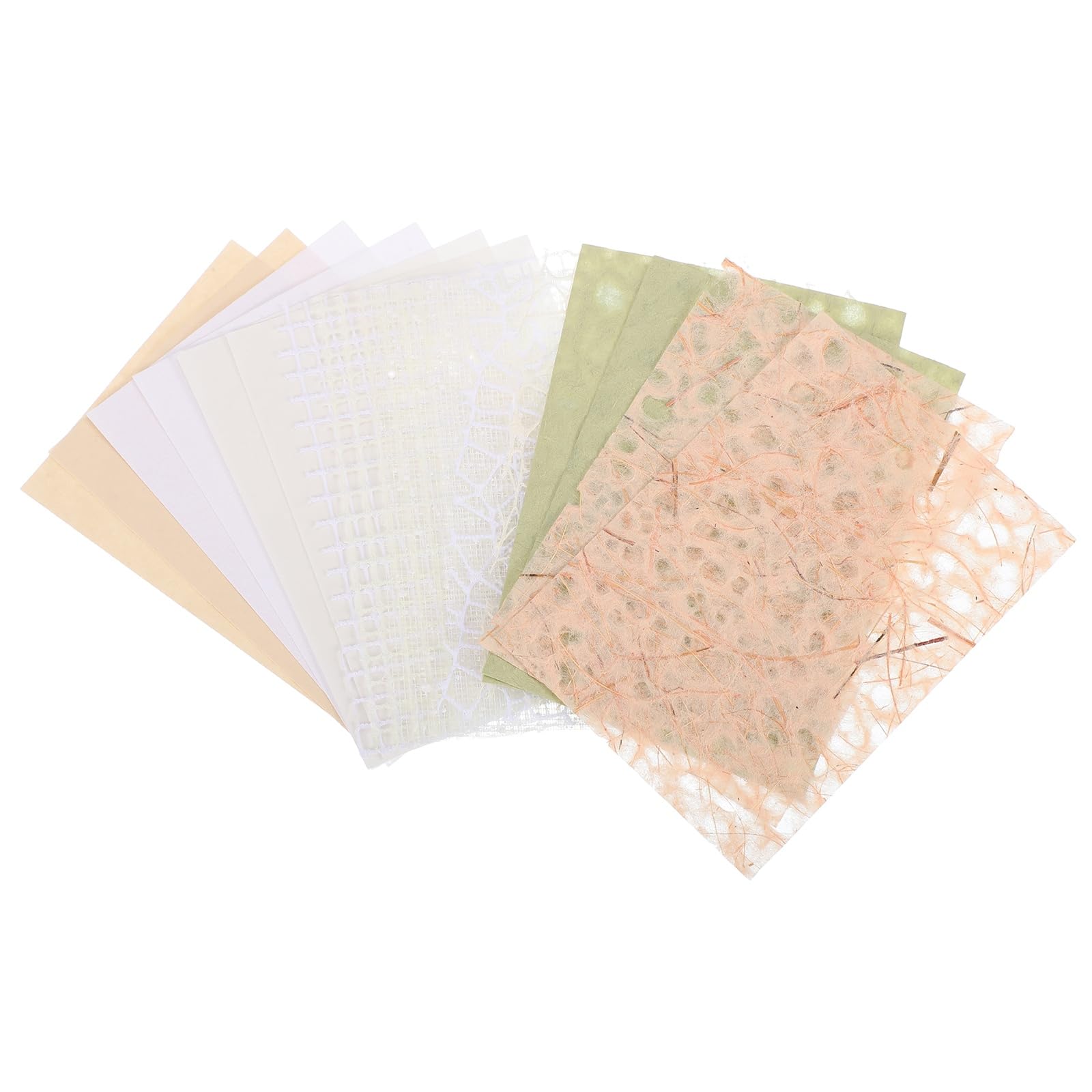 sourcing map 15 Sheets Scrapbook Textured Paper, White Handmade Craft Paper and Mesh Fabric for Scrapbook Planner Book Card Junk Journal Supplies Card DIY Project, 3.9x5.5 Inch