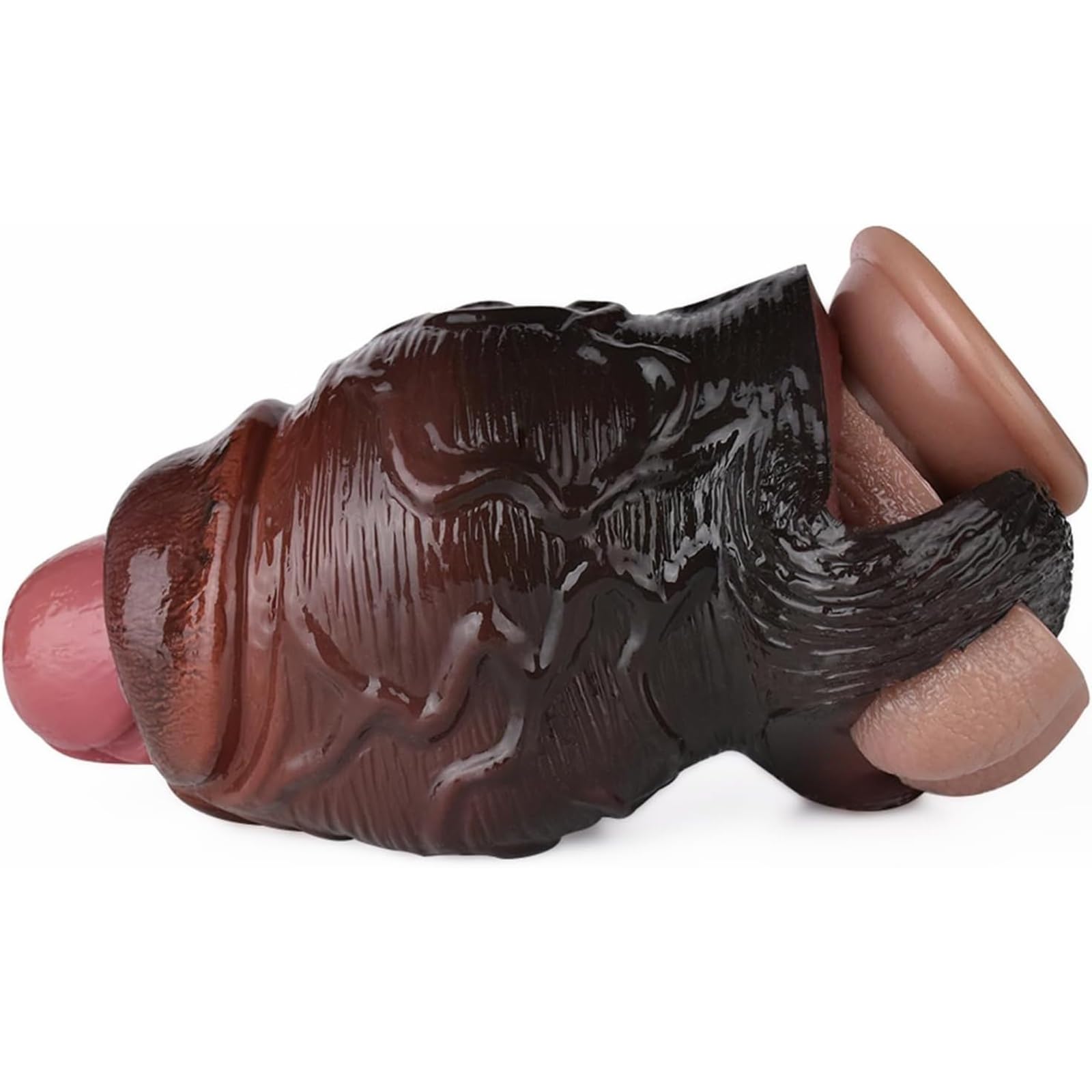 Manicotto for pene da uomo con manica realistica da 5" con anello for il pene, giocattolo del sesso adulti guaina in silicone riutilizzabile l'ingrandimento, strumento il sesso degli uomini(B)