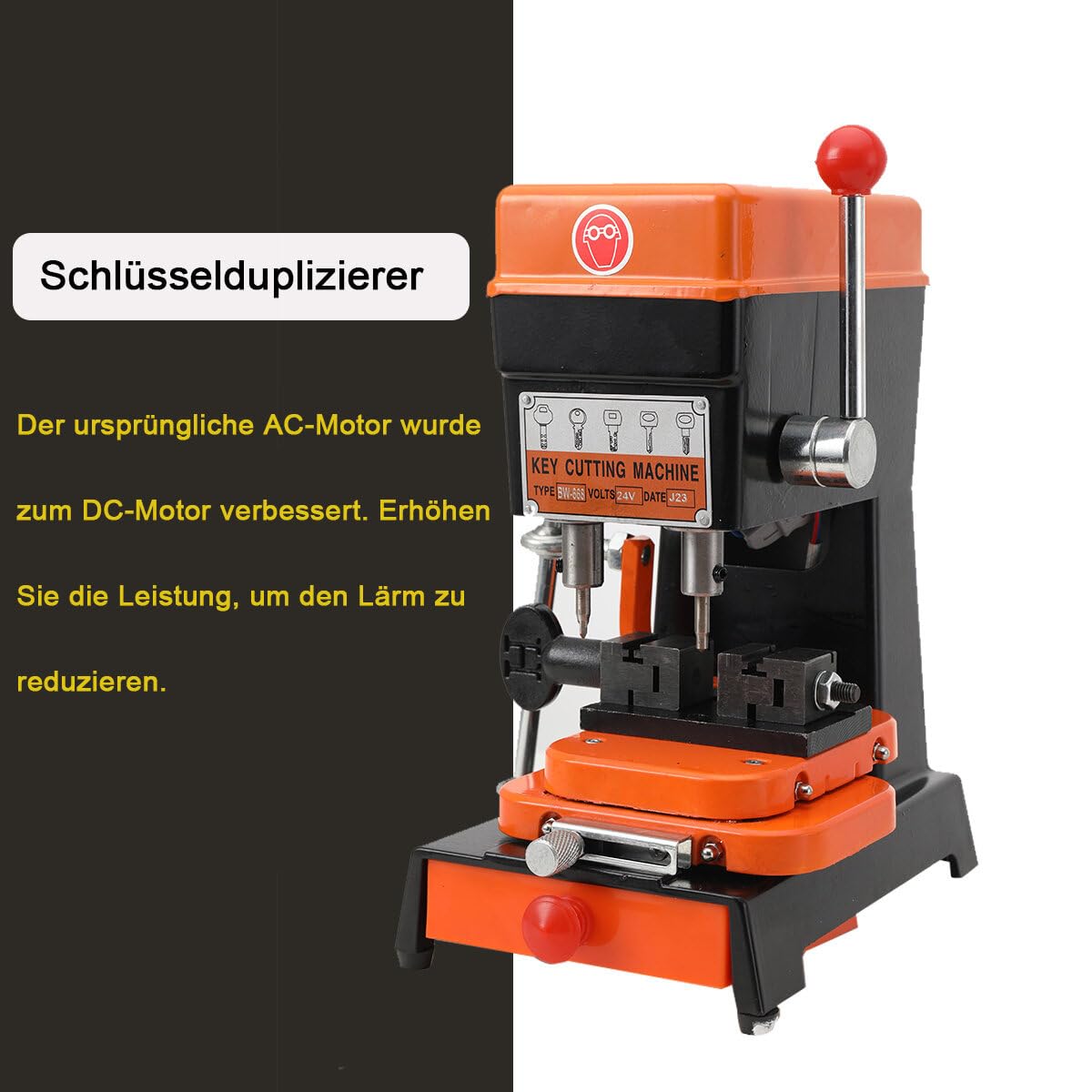 Schlüsselkopiermaschine, 150W Professionelle Autoschlüssel-Schlüsselkopier-Vervielfältigungsmaschine AC 24V, DC 110V-220V Schlüsseln Bauschlosserwerkzeugen, 8000 r/min