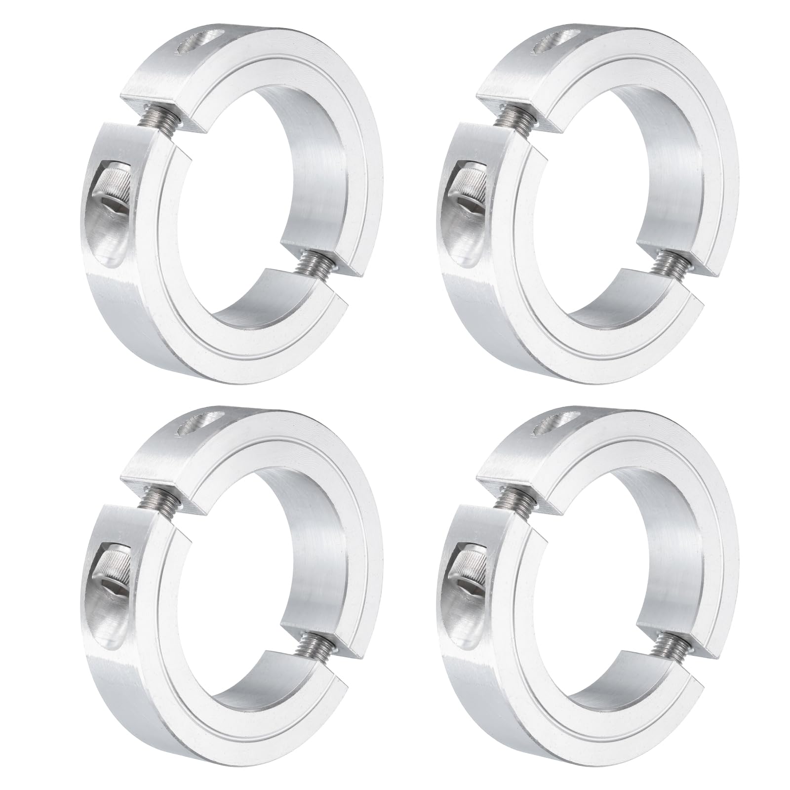 QUARKZMAN 4 Stück Doppelt Geteilte Klemmringe Für 1-7/8" Welle Zweiteilige Klemmringe 2-7/8" Außendurchmesser 11/16" Dicke Aluminiumlegierung Stellschrauben Geteilter Klemmring