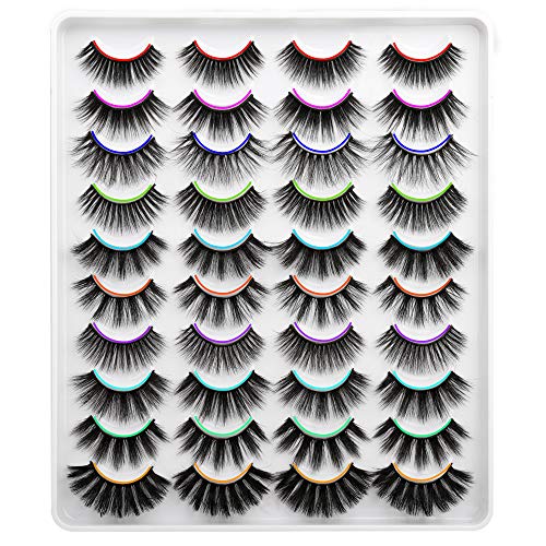 20 Pairs False Eyelashes 5D Dramatic Fluffy Fake Lashes Soft Handmade Volume Lashes Pack 10 Styles Mixed Multipack