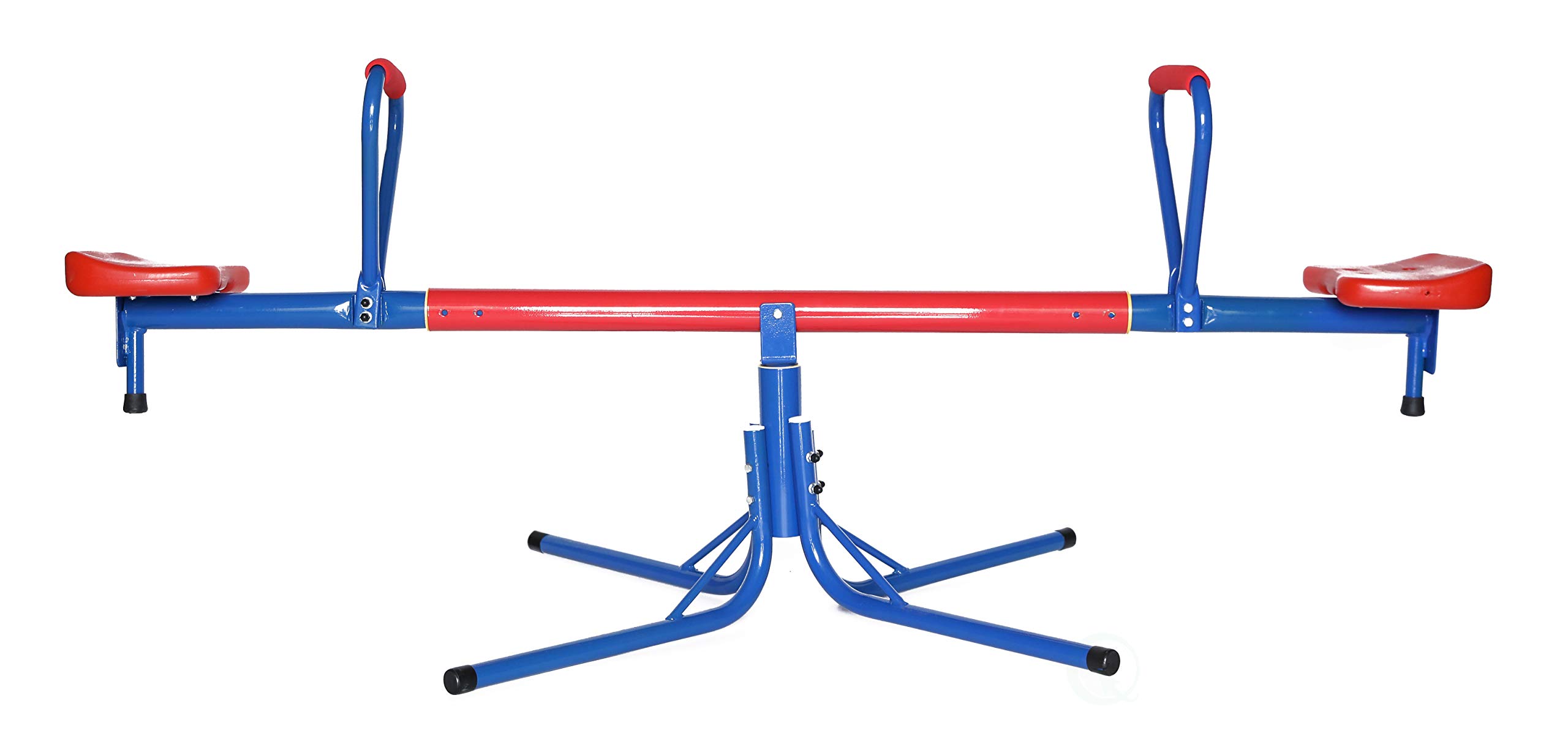 PLAYBERG Outdoor Red and Blue Metal Rotating Seesaw