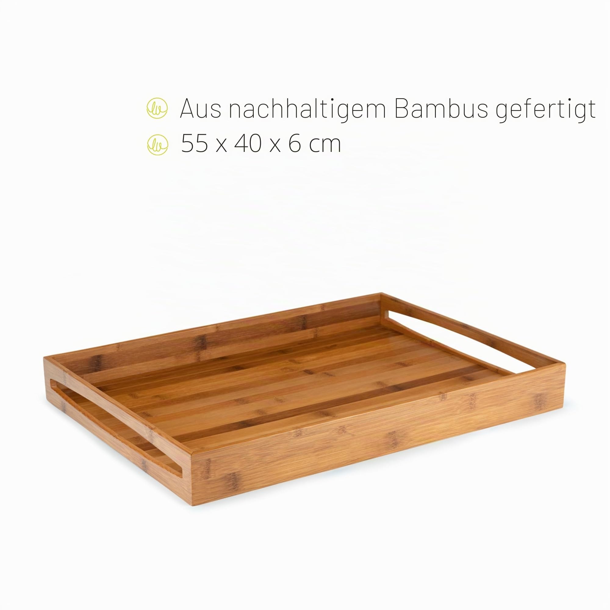 Leopold Vienna - Tablett, L, 55 x 40 x 6 cm, dunkler Bambus