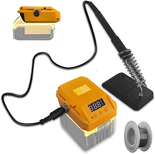 Kit de soldadura de soldador inalámbrico, estación de soldador para batería Dewalt de 20 V, pantalla LED, pistola de soldadura ajustable de