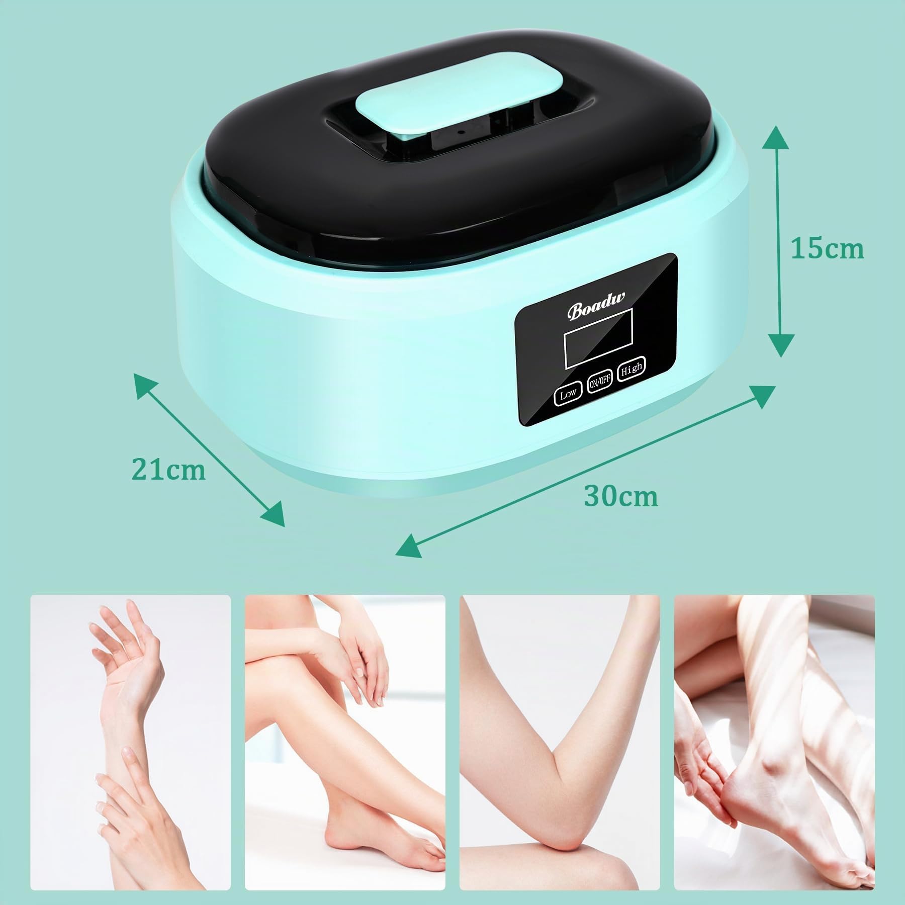 Bain de paraffine pour les mains et les pieds 3400 ml avec cire de paraffine 900 g et accessoires