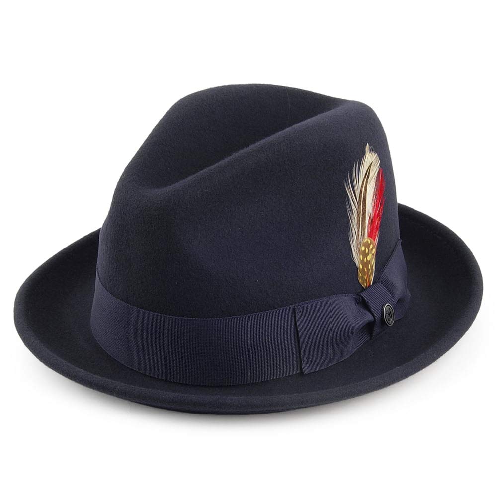 Jaxon & James Crushable Blues Trilby Hat - Navy Blue - Large