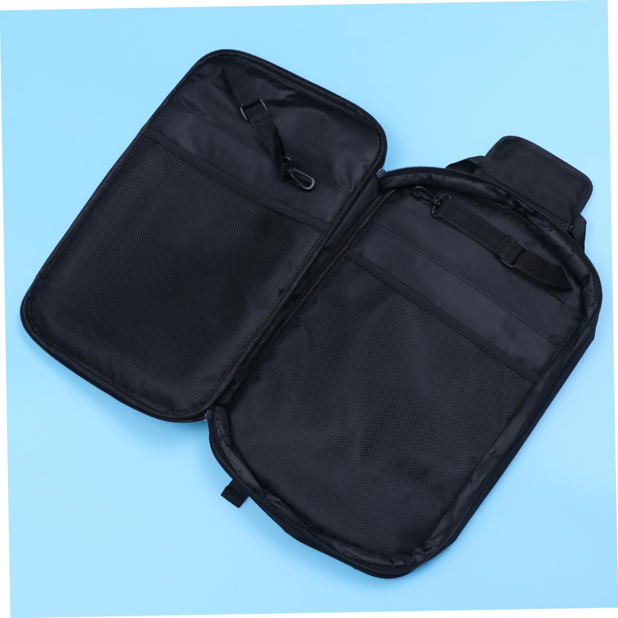 HEMOTON Custodia per Bacchette Batteria in Pvc Nero Grande Capacità, Maniglia per Trasporto, Ganci Doppi, per Pratica e Concerti