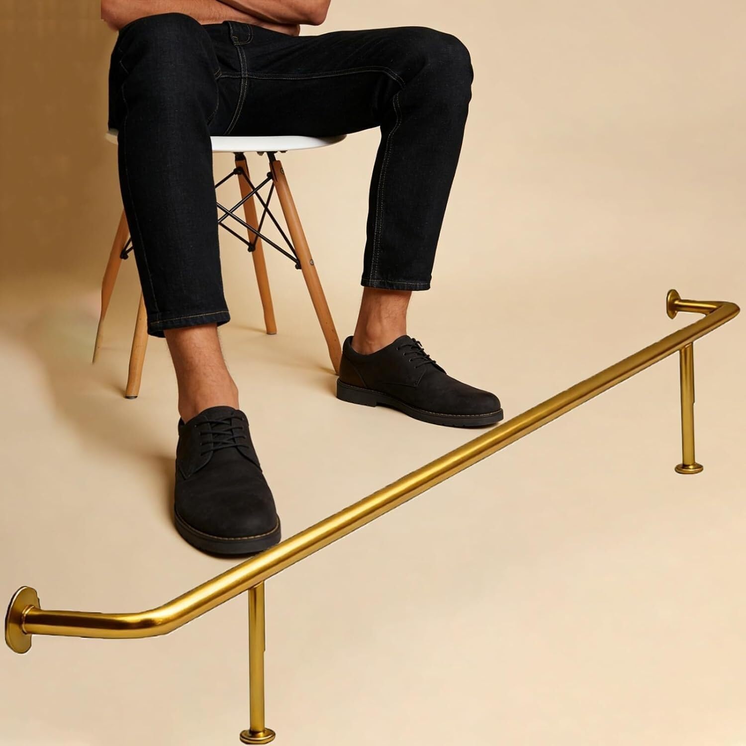 k3Mq9Rw Handrails with kick plates Under-counter Metal Bar Stools, Ideal For Bars, Restaurants, And Counters(140cm/4.6ft)