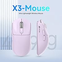 Vista 2 de ATTACK SHARK X3 - Mouse inalámbrico para juegos, mouse ergonómico de computadora de 1.49 onzas, sensor óptico PAW3395 de 26K DPI, batería de 200