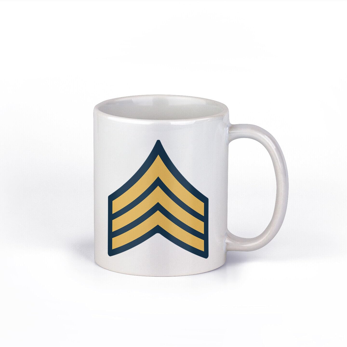 MUGSMAFIA U.S. Army Sergeant E-5 Stripe Ceramic 11 Ounce Coffee Mug Printed Coffee and Tea Ceramic Mug- 320 ML Ceramic Coffee Mug 0563