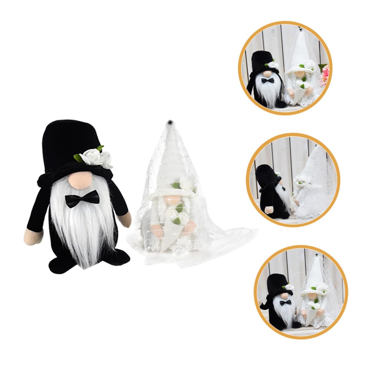 2 Stück Plüsch Hochzeitsgnome Braut Bräutigam Dekofigur Tischdeko aus Langlebigem Material für Hochzeitsfeier
