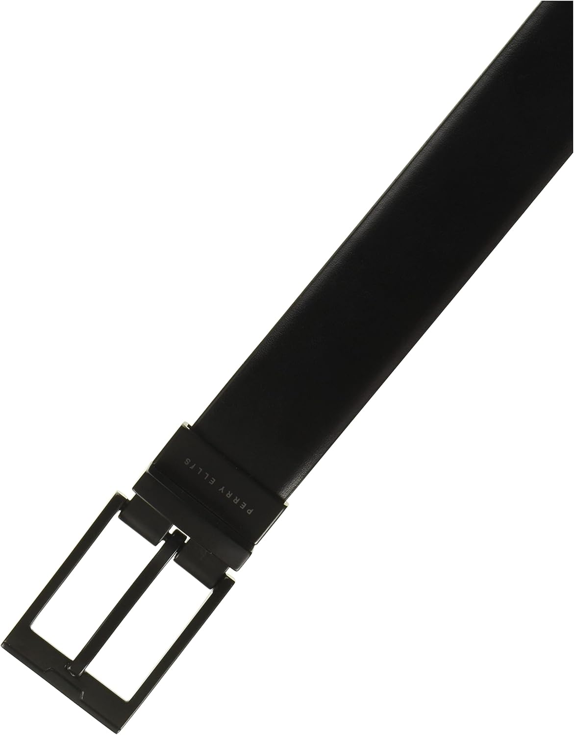 Perry Ellis Men's Portfolio Men’s Cop Belt with Burnished Edges, Matte Leather, Reversible, Single Prong Buckle, Black - Image 2